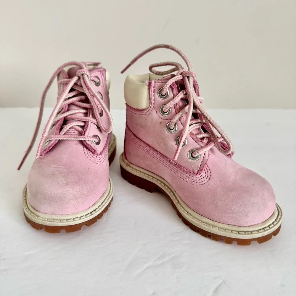 Timberland Toddler waterproof premium nubuck boots in rose pink Size 5.5